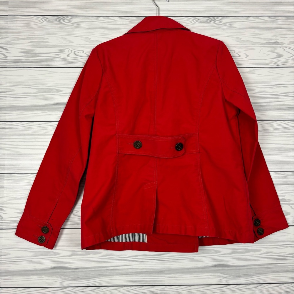Lands’ End Canvas Red Double Breasted Button Down Jacket Size Medium - Picture 7 of 11